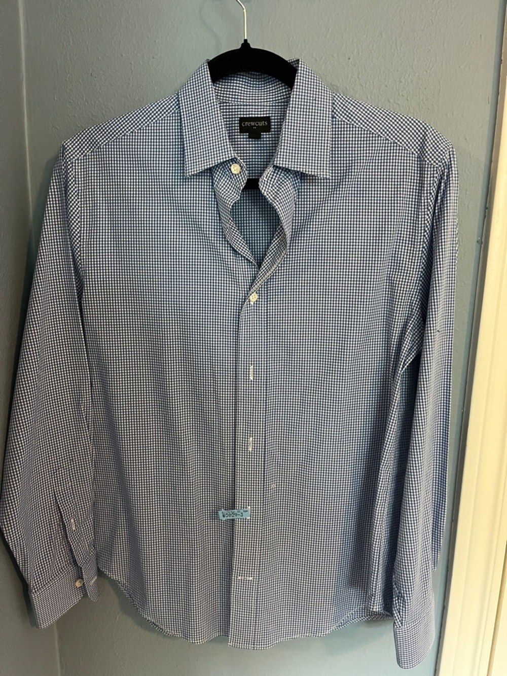 Crewcuts by JCrew Blue Micro-Check Long Sleeve Dress Shirt